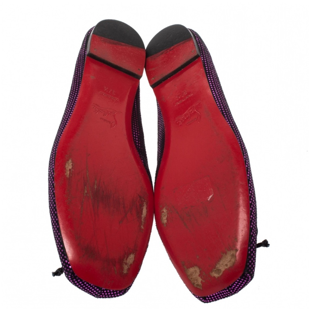 Christian Louboutin Purple Sequined Ballet Flats - Picture 5 of 5